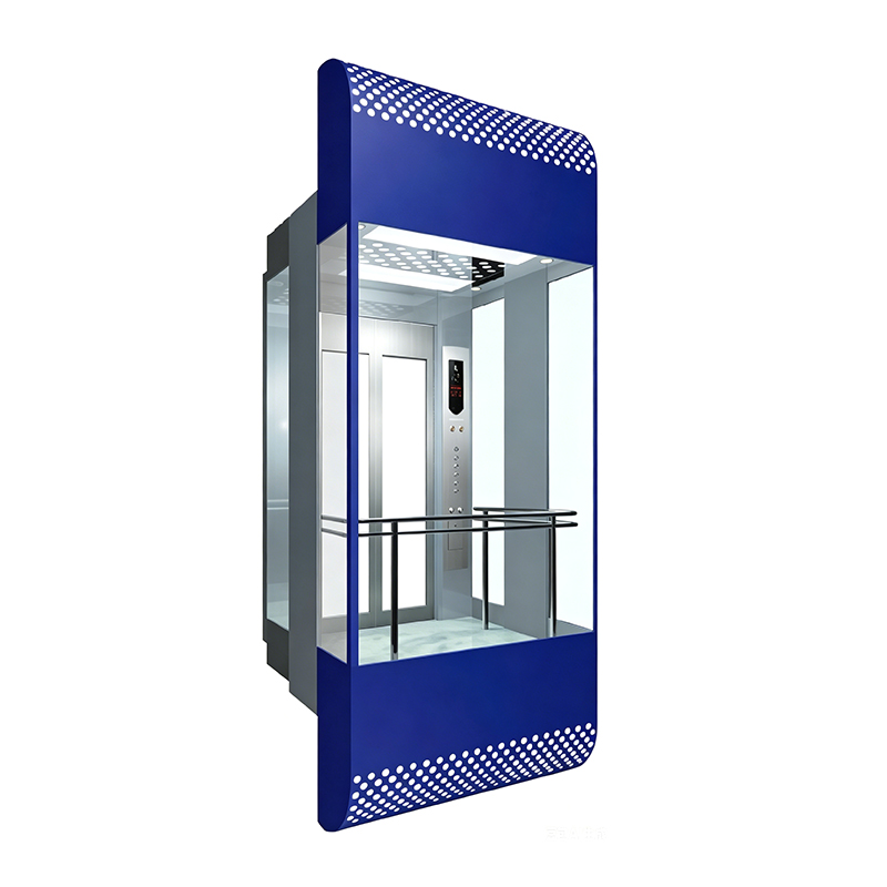 Ascensore turistico in vetro laminato con copertura per auto smaltata a forno per centro commerciale