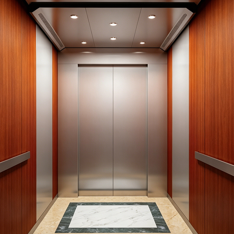 Ascensore per passeggeri a soffitto in acciaio verniciato con pavimento in PVC
